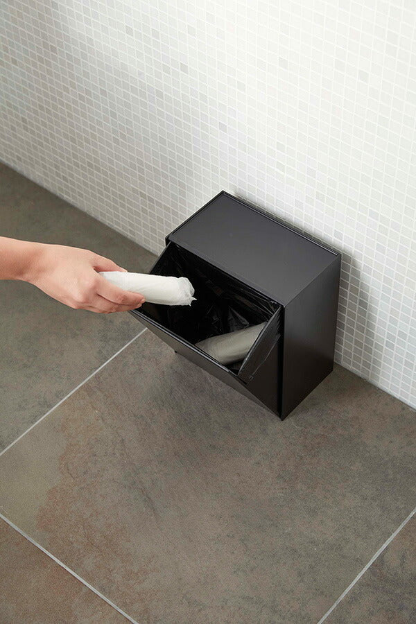 山崎実業 ウォールトイレポット&収納ケース タワー ブラック 4903208054300 【品番：05430】●
