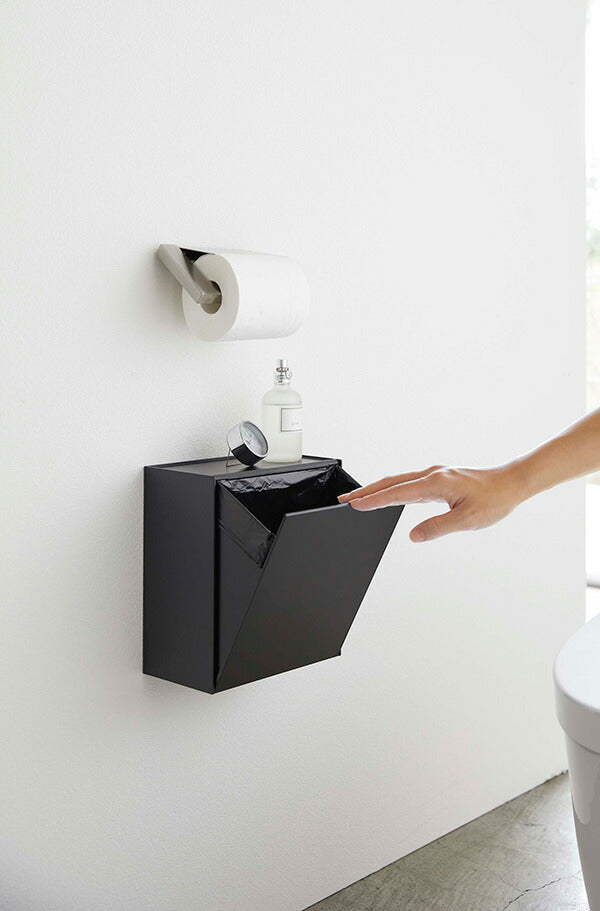 山崎実業 ウォールトイレポット&収納ケース タワー ブラック 4903208054300 【品番：05430】●