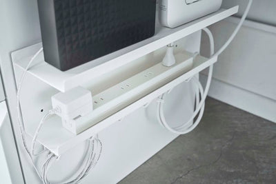 山崎実業　マグネット ケーブル&ルーター収納ラック スマート　ホワイト　【品番：05463】
