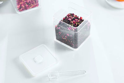 山崎実業　スプーン付き バルブ付き密閉保存容器 タワー　ホワイト　【品番：05465】