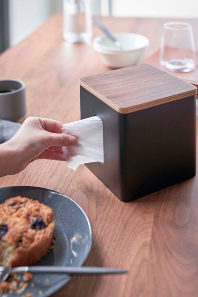 山崎実業　ティッシュ&トイレットペーパーケース リン ブラウン　【品番：05469】