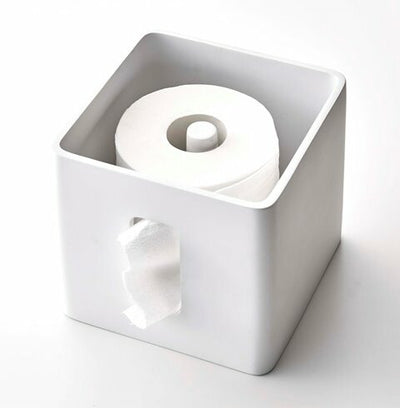 山崎実業　ティッシュ&トイレットペーパーケース リン ナチュラル　【品番：05470】