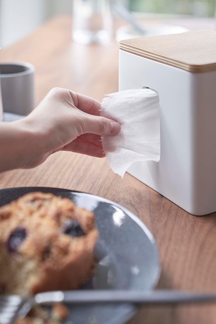 山崎実業　ティッシュ&トイレットペーパーケース リン ナチュラル　【品番：05470】