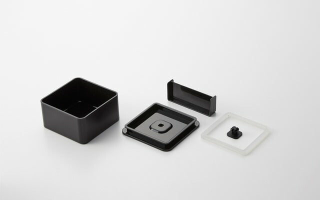 山崎実業　バルブ付き密閉ランチボックス タワー スクエア　ブラック　【品番：05412】