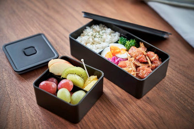 山崎実業　バルブ付き密閉ランチボックス タワー スクエア　ブラック　【品番：05412】