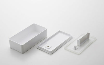 山崎実業　バルブ付き密閉ランチボックス タワー ワイド　ホワイト　【品番：05471】