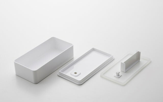 山崎実業　バルブ付き密閉ランチボックス タワー ワイド　ホワイト　【品番：05471】