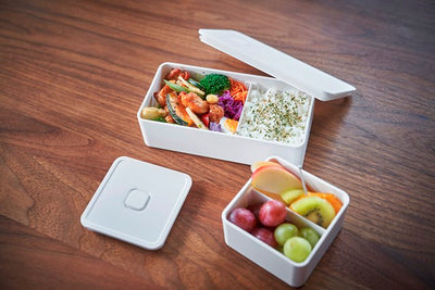 山崎実業　バルブ付き密閉ランチボックス タワー ワイド　ホワイト　【品番：05471】