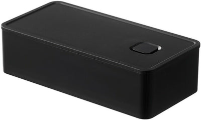 山崎実業　バルブ付き密閉ランチボックス タワー ワイド　ブラック　【品番：05472】