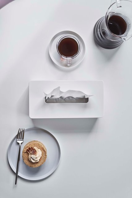 山崎実業　ティッシュケース レギュラーサイズ タワー　ホワイト　【品番：05583】
