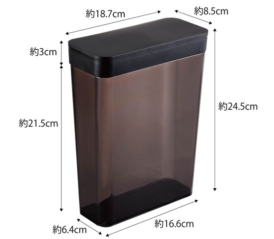 山崎実業　ペットフードストッカー タワー 1.2kg　ブラック　【品番：05608】