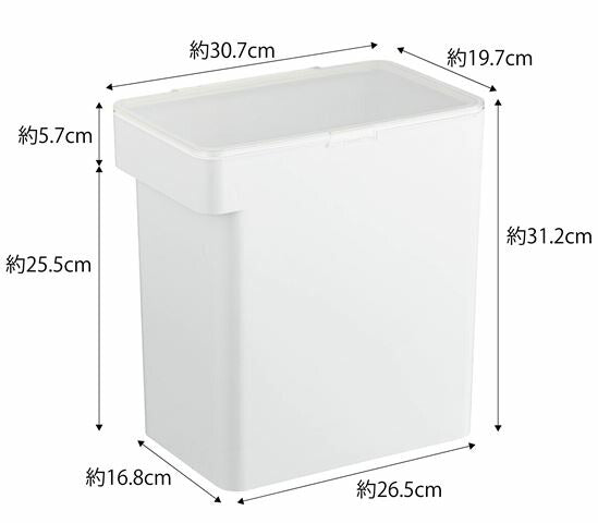 山崎実業　密閉ペットフードストッカー タワー 6.5kg 計量カップ付　ホワイト　【品番：05615】