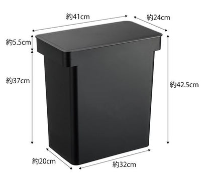 山崎実業　密閉ペットフードストッカー タワー 12kg 計量カップ付　ブラック　【品番：05618】