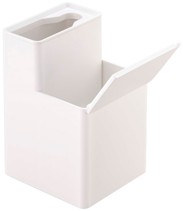 山崎実業 替えブラシ収納付き流せるトイレブラシスタンド タワー ホワイト 4903208057226 【品番：05722】