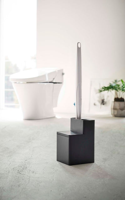 山崎実業 替えブラシ収納付き流せるトイレブラシスタンド タワー ブラック 4903208057233 【品番：05723】