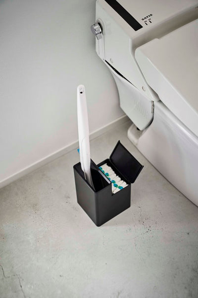 山崎実業 替えブラシ収納付き流せるトイレブラシスタンド タワー ブラック 4903208057233 【品番：05723】