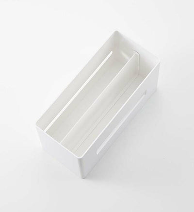 山崎実業　両面ティッシュケース スマート　ホワイト　【品番：05876】