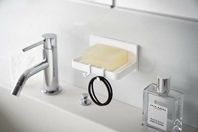 山崎実業　フィルムフック 水が流れるソープトレー ミスト　ホワイト　【品番：05958】