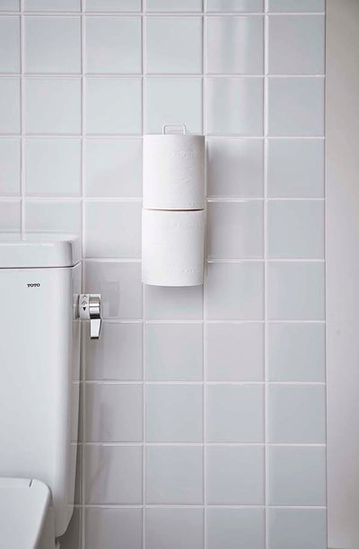 山崎実業　フィルムフック トイレットペーパーホルダー タワー　ホワイト　【品番：05989】