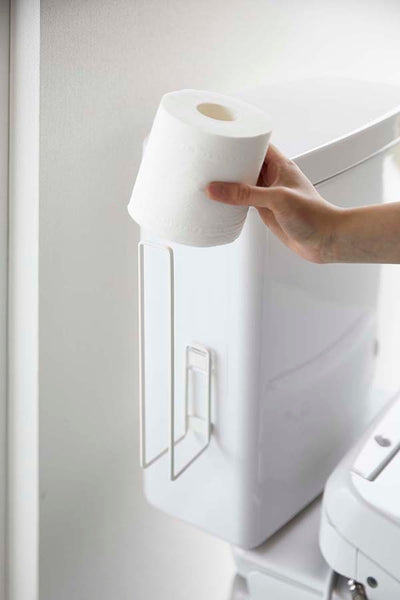山崎実業　フィルムフック トイレットペーパーホルダー タワー　ホワイト　【品番：05989】
