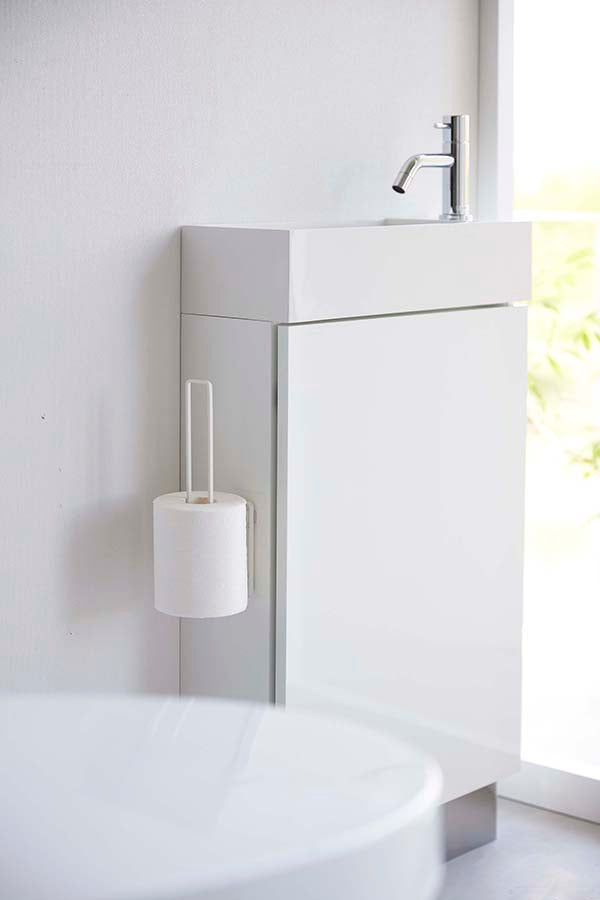 山崎実業　フィルムフック トイレットペーパーホルダー タワー　ホワイト　【品番：05989】