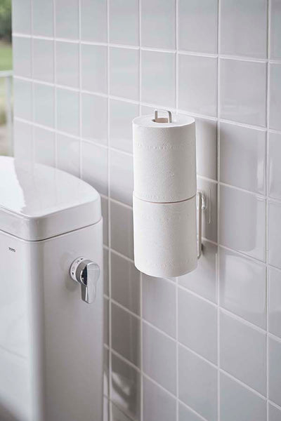 山崎実業　フィルムフック トイレットペーパーホルダー タワー　ホワイト　【品番：05989】