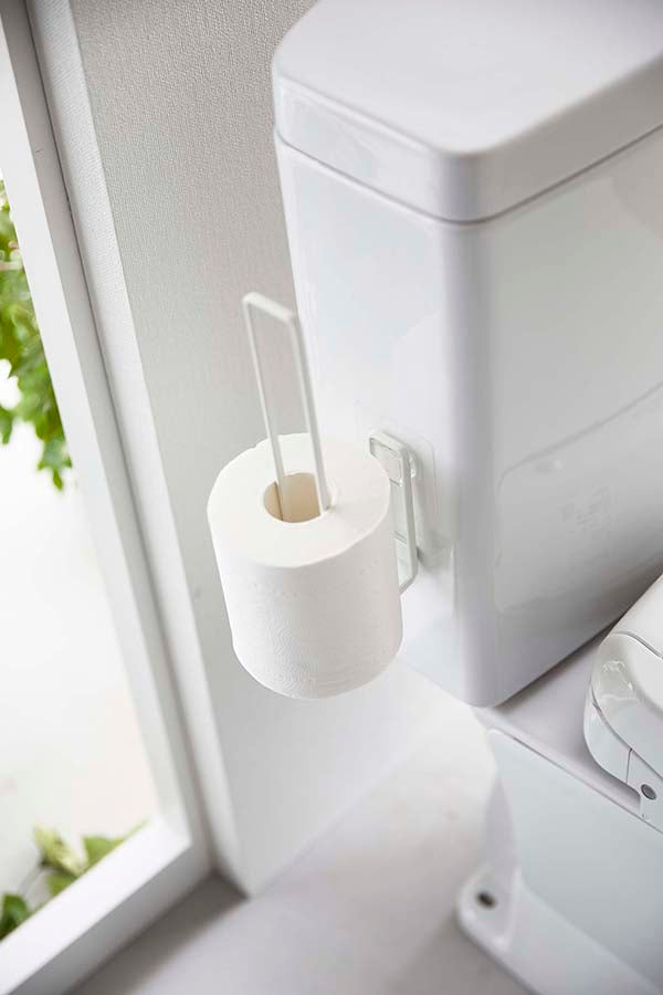 山崎実業　フィルムフック トイレットペーパーホルダー タワー　ホワイト　【品番：05989】
