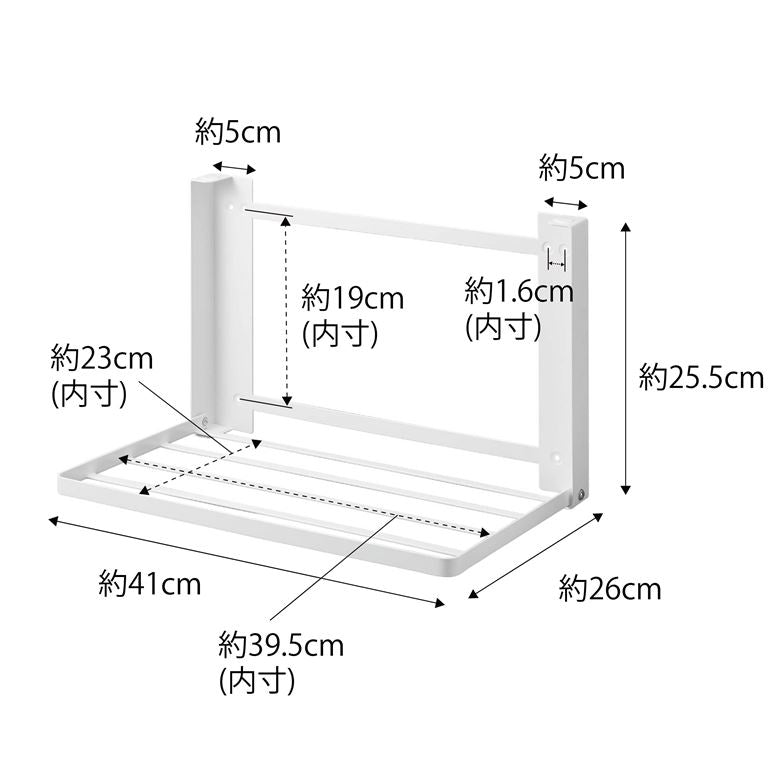 山崎実業 石こうボード壁対応 折り畳み棚 タワー ホワイト 4903208081429 【品番：08142】●