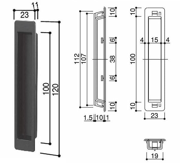 【メール便対応】YKK AP　引違い窓用引手　カームグレイ　【品番：A3 HHK38263】