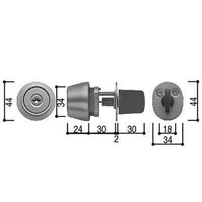 YKK AP　交換用シリンダー （2ロック）　【品番：DG HH3K19016】