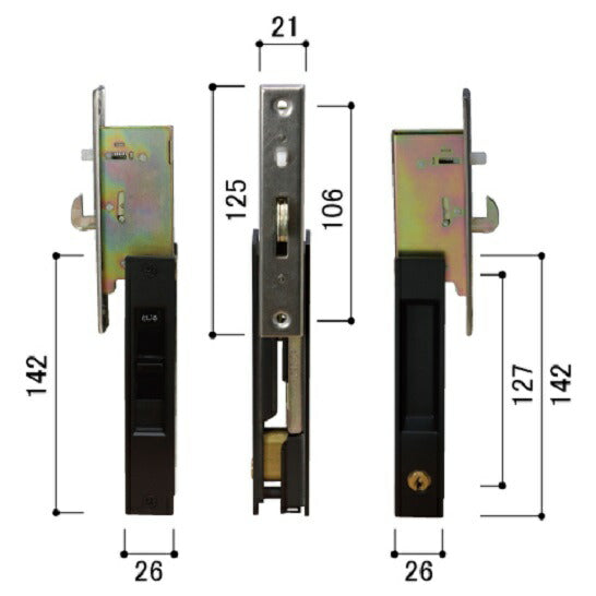 YKK AP　戸先 内外締り錠　ステン　【品番：CH HH4K16462】◯