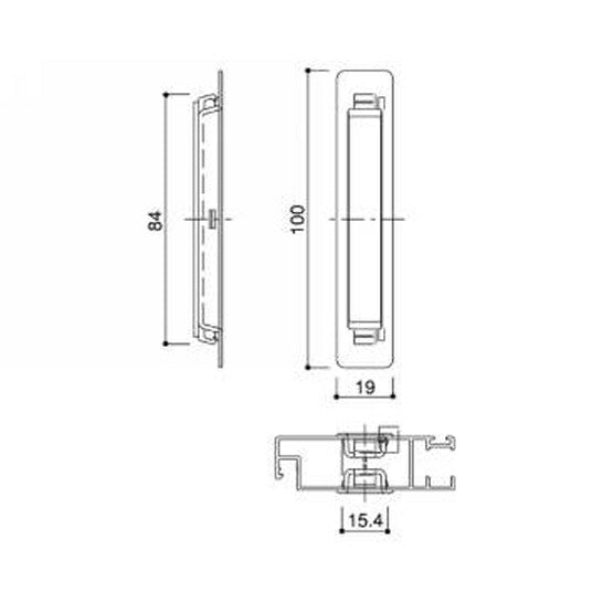 YKK AP　網戸用引手　カームグレイ　【品番：A3 HHK37099】