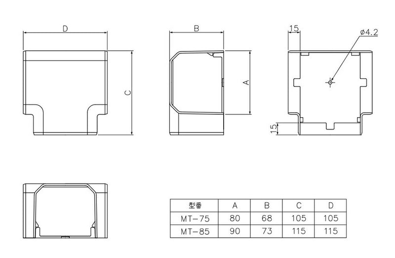 因幡電機産業（因幡電工） Ｔ型ジョイント ネオホワイト 【品番：MT-85】