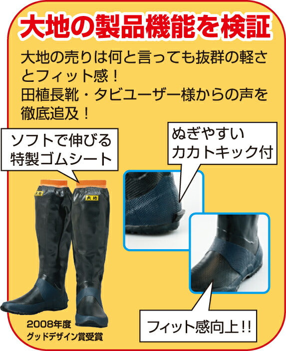 アトム　らくらく長靴 大地 先丸　3L　【品番：361T】