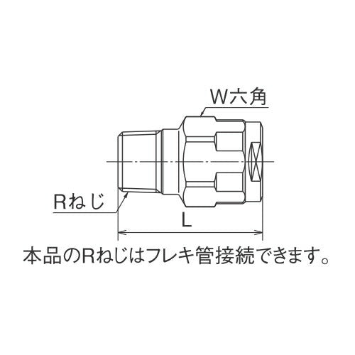 オンダ　ダブルロックジョイント（WJ型）　WJ1型　テーパおねじ　【品番：WJ1A-2020-S】