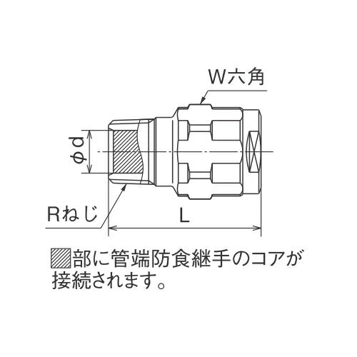 オンダ　ダブルロックジョイント（WJ型）　WJ44型　テーパおねじ（管端コア対応）　【品番：WJ44A-2020C-S】