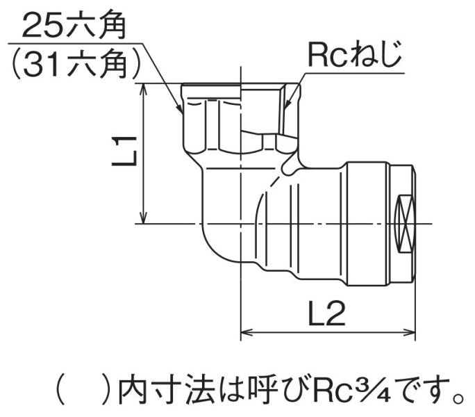 オンダ　ダブルロックジョイント（WL型） WL2型 エルボテーパめねじ　【品番：WL2-1313-S】○