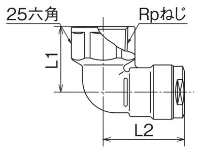 オンダ　ダブルロックジョイント（WL型） WL4型 エルボ平行めねじ(Rp)　【品番：WL4-1310C-S】