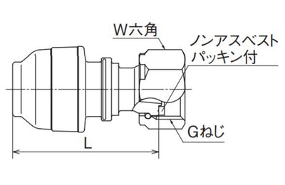 オンダ　ダブルロックジョイントP WPJ18型 ナット付アダプター　【品番：WPJ18-1310-S】