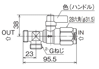 オンダ　ダブルロックバルブ（WB型） WB31型 流量調整ボールバルブ 二方分岐　【品番：WB31-1313MA-S-65A】