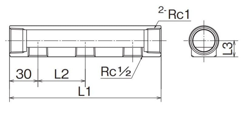 オンダ　SRH型 ヘッダー IN Rc1×OUT Rc1/2・保温材・取付金具　【品番：SRH-2504-S】