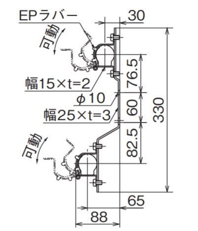 オンダ　SRH型 ヘッダー IN Rc1×OUT Rc1/2・保温材・取付金具 ペアータイプ　【品番：RHK3-25】