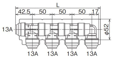 オンダ　WHSU1-AE型 回転ヘッダー・ウレタン保温材付 IN13A×OUT13A　【品番：WHSU1-AE03】
