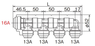 オンダ　WHSU1-BE型 回転ヘッダー・ウレタン保温材付 IN16A×OUT13A　【品番：WHSU1A-BE04】