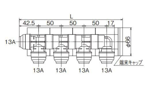 オンダ　WHS1-AE型 回転ヘッダーセット IN13A×OUT13A 15mm保温材 分割型　【品番：WHSC1-AE05】