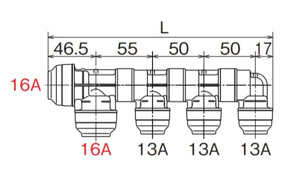 オンダ　NE型 回転ヘッダー IN16A×OUT16A・13A　【品番：WH1A-NE04】