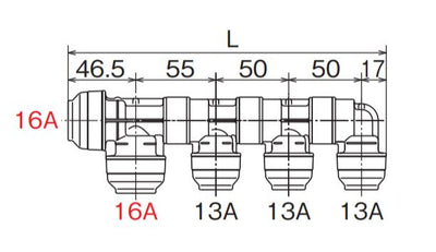オンダ　NE型 回転ヘッダー IN16A×OUT16A・13A　【品番：WH1A-NE05】