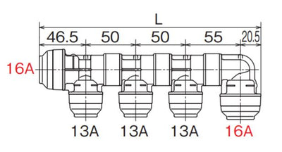 オンダ　BF型 回転ヘッダー IN16A×OUT16A・13A　【品番：WH1C-BF05】
