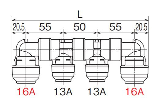 オンダ　FF型 回転ヘッダー IN16A×OUT16A・13A　【品番：WH1A-FF05】