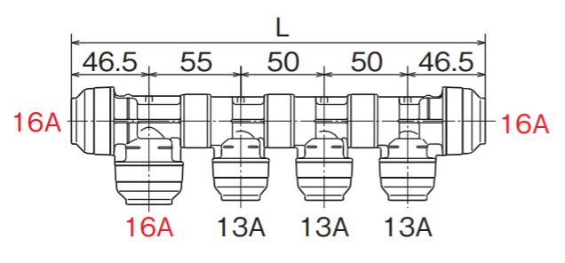 オンダ　NB型 回転ヘッダー IN16A×OUT16A・13A　【品番：WH1C-NB04】